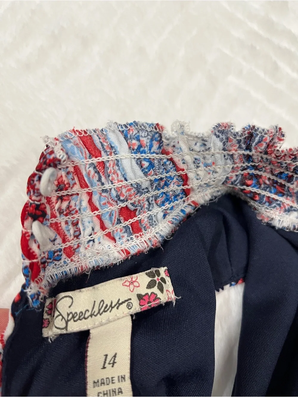 Speechless Sleeveless Paisley High Neck Dress Girls‎ 14 red white blue